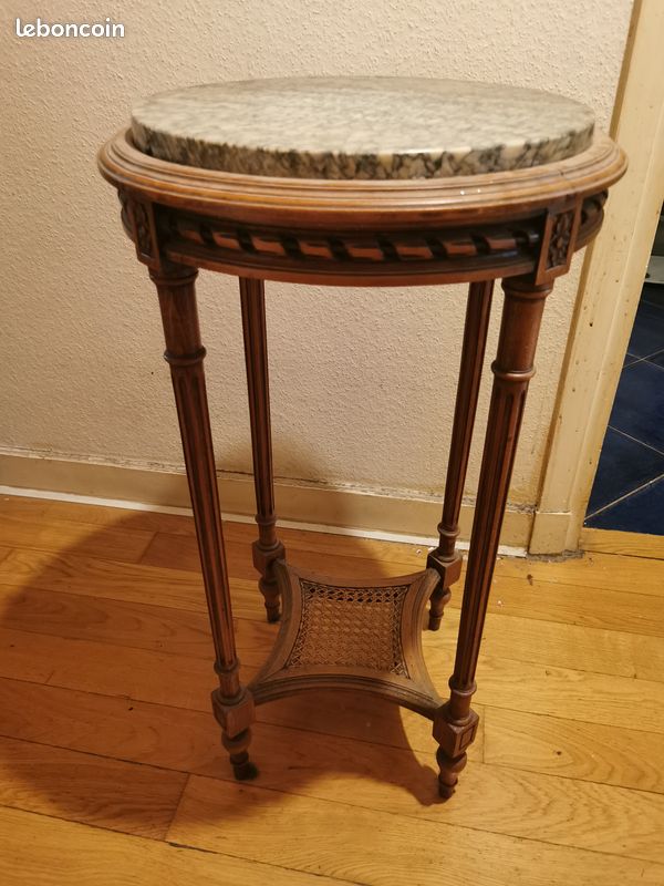 Table haute bois et marbre (image 2)