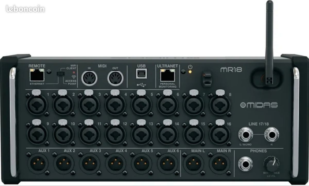 MR18 Midas 18p USB Mixer + Carte Son +Bag (image 1)