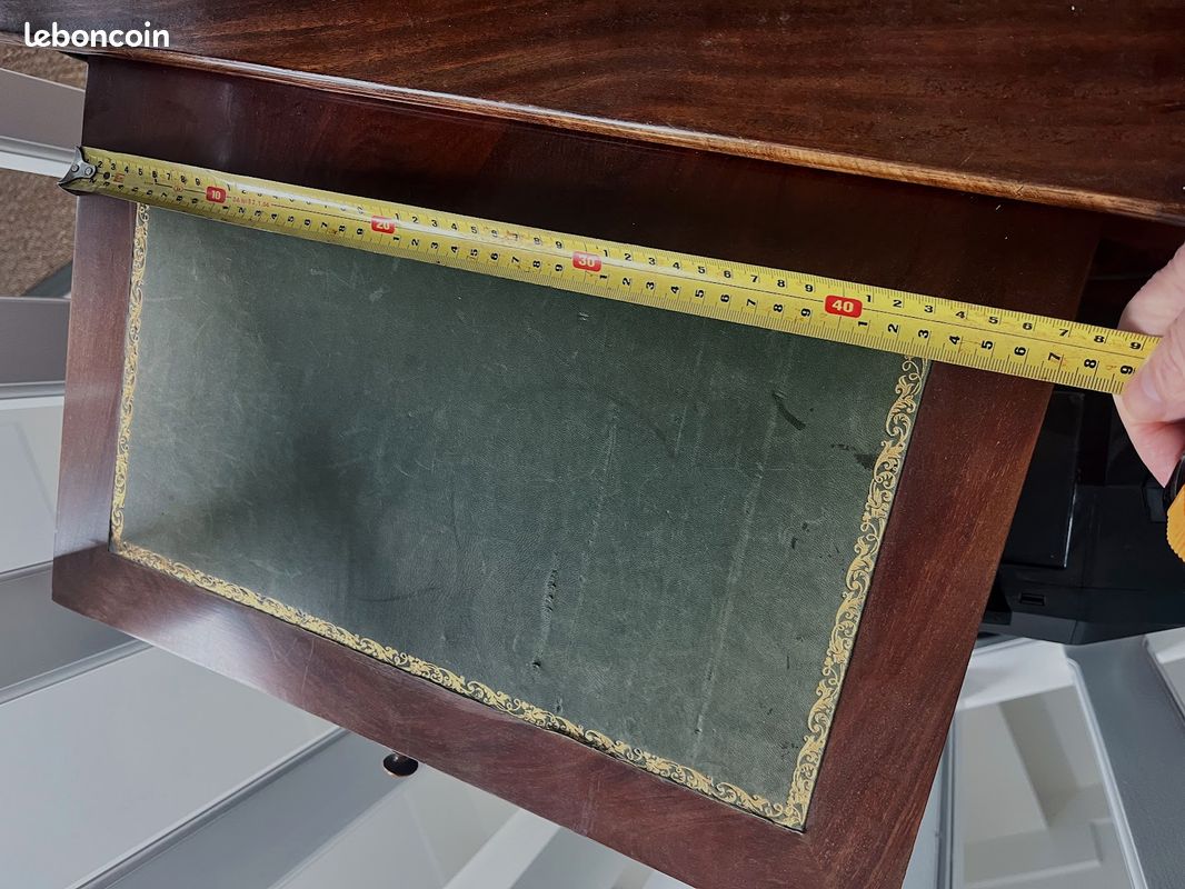 Bureau epoque louis philippe monte sur chene avec 2 tirettes retractables (image 3)