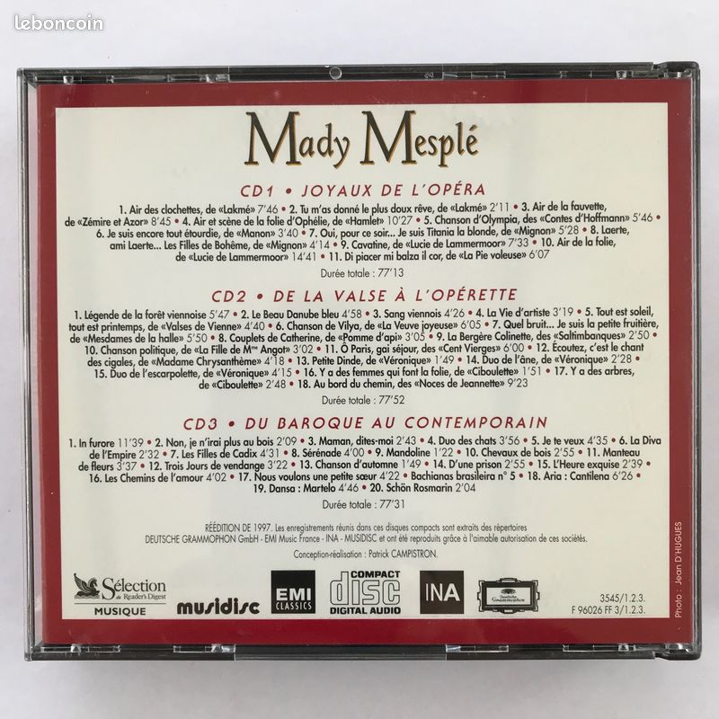3 CD Mady Mesplé - Les plus grandes voix du Monde (image 2)