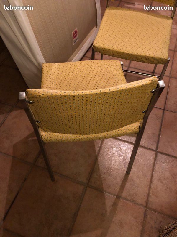 2 chaises vintage inox et assise tissus étanche (image 3)