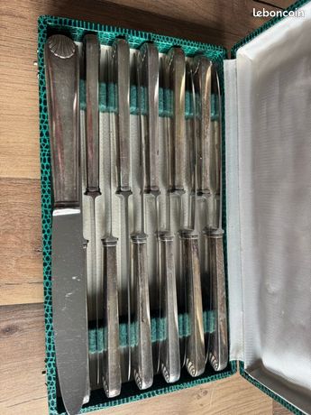 Ménagère 37 Pièces Métal Argenté – Coffret D'origine Poinçons, Service De Table Vintage