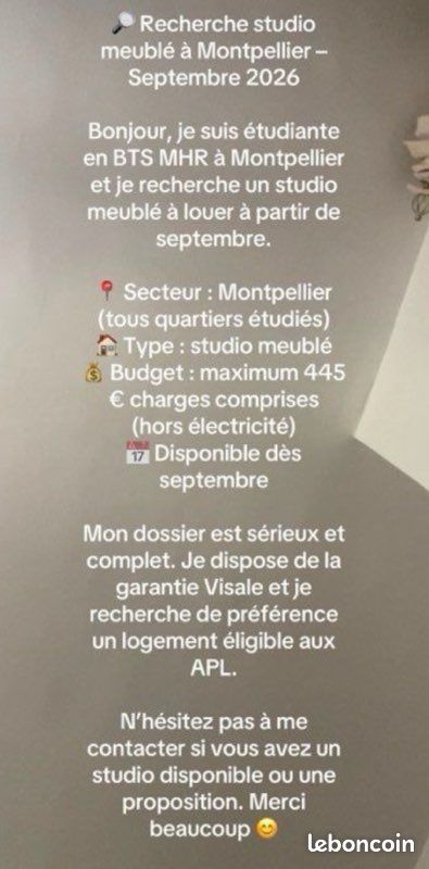 Appartement 1 pièce 30 m² · à Montpellier · 30 m² · 500 €