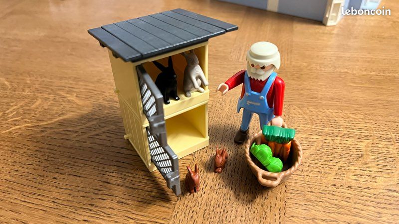 Playmobil Fermier Avec Clapier à Lapins - Set 1156 D'occasion En Bon état