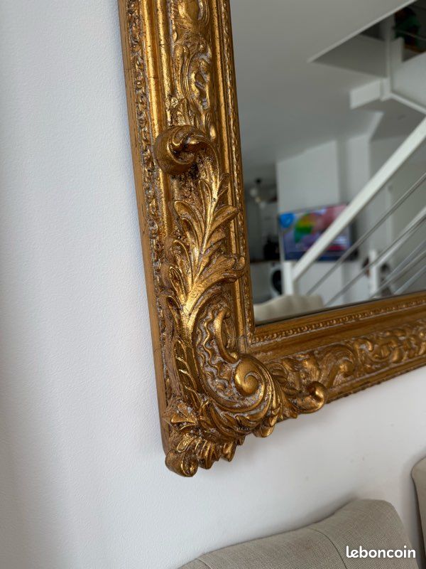 Grand Miroir Doré Maisons Du Monde - Cadre Mouluré - 97x67cm