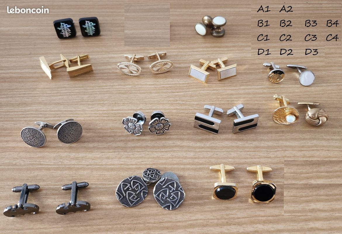 12 -Boutons de manchette de chemise français haut de gamme, bijoux