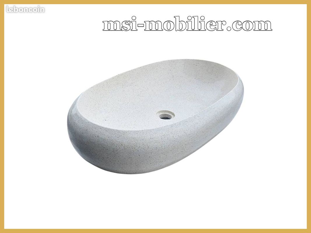 ❤️ Vasque à poser en pierre Terrazzo - style contemporain pour une salle de bain chic et raffinée (image 2)