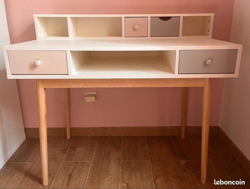 Bureau vintage blanc blush (image 1)