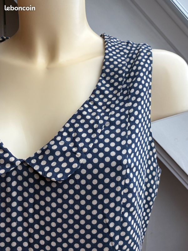 Robe bleu marine pois I.code - T.38 - Bon état (image 2)