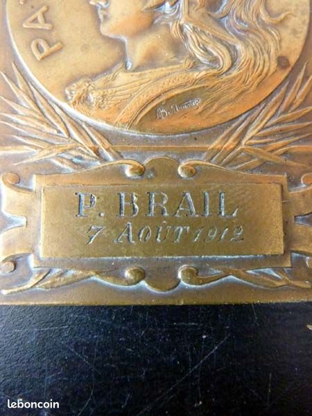 Médaille Ancienne Bronze 1887 - Concours Gymnastique Reims A. Bertrand (XIXe)