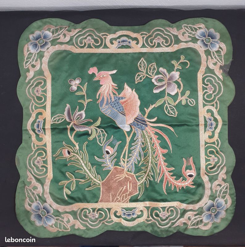 Soie brodée chinoise ancienne (image 1)