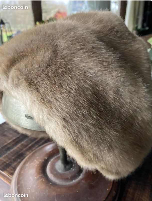 Toque / Chapeau En Fourrure De Vison Marron - Vintage Rétro, Taille Unique Femme