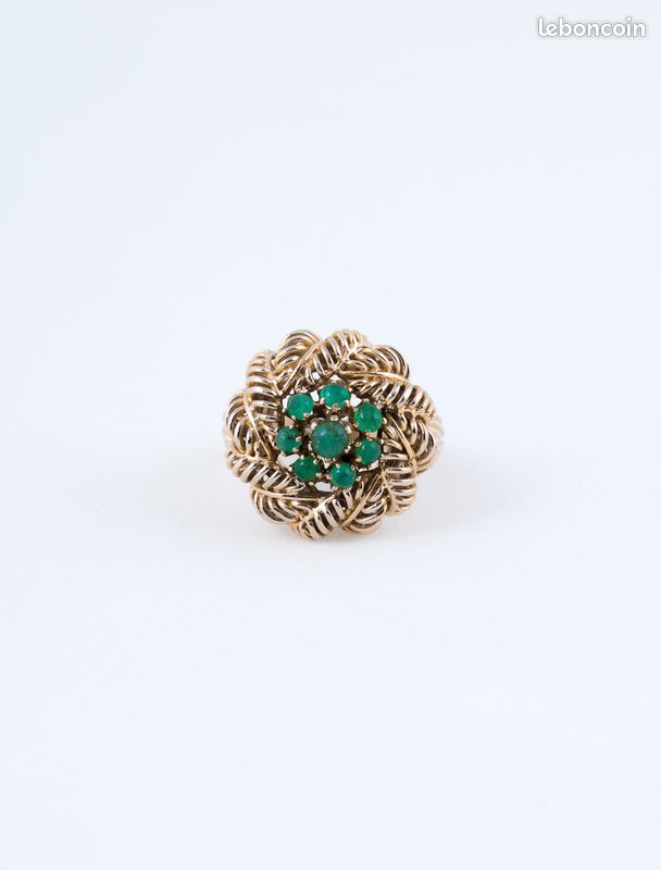 Bague Chou Or Jaune Emeraudes Montres Bijoux