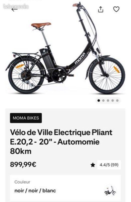 électrique Pliant Moma Vtt Electrique Momabikes E-bike 20 Pro, Un