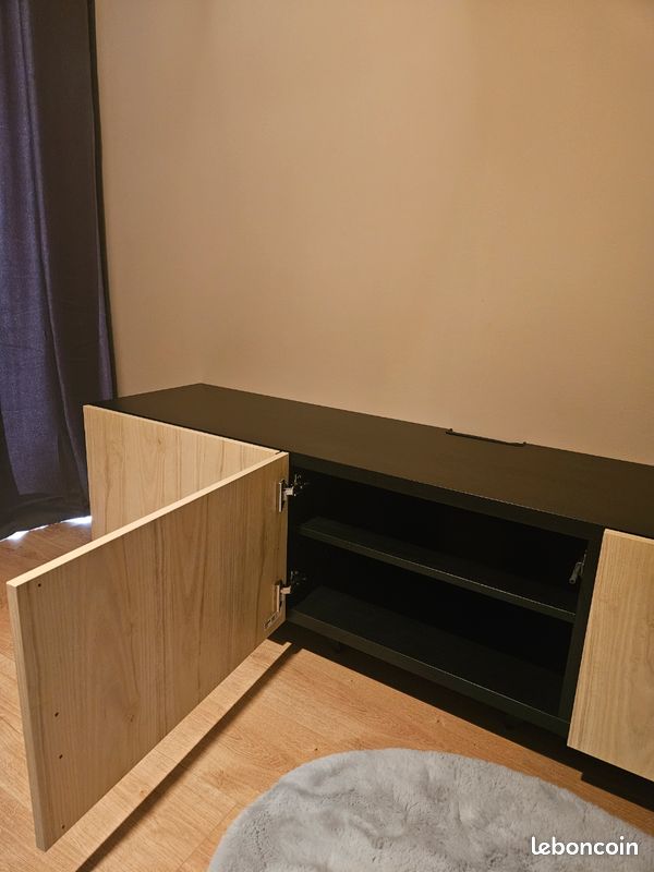Meuble TV IKEA BESTÅ 180 cm – Noir / effet bois – Très bon état (image 8)