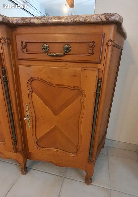 Buffet bas enfilade Louis XV en merisier 4 portes 2 tiroirs avec ...