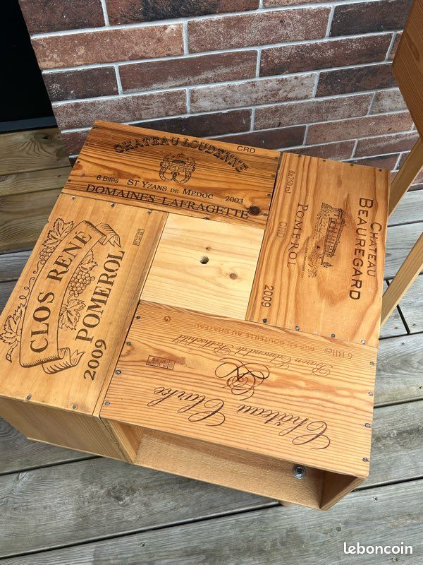 Table basse et table d’appoint en caisse de vin (image 3)