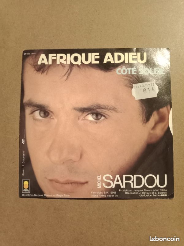 45 tours vinyle Michel Sardou Afrique Adieu et côté soleil (image 1)