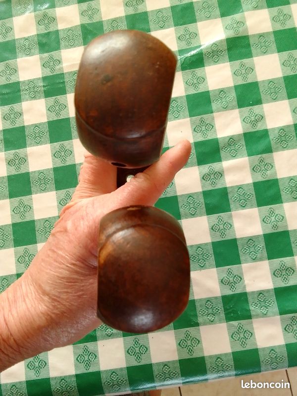 Lot 2 embases en bois marron foncé pour doubles-rideau pour doubl (image 5)