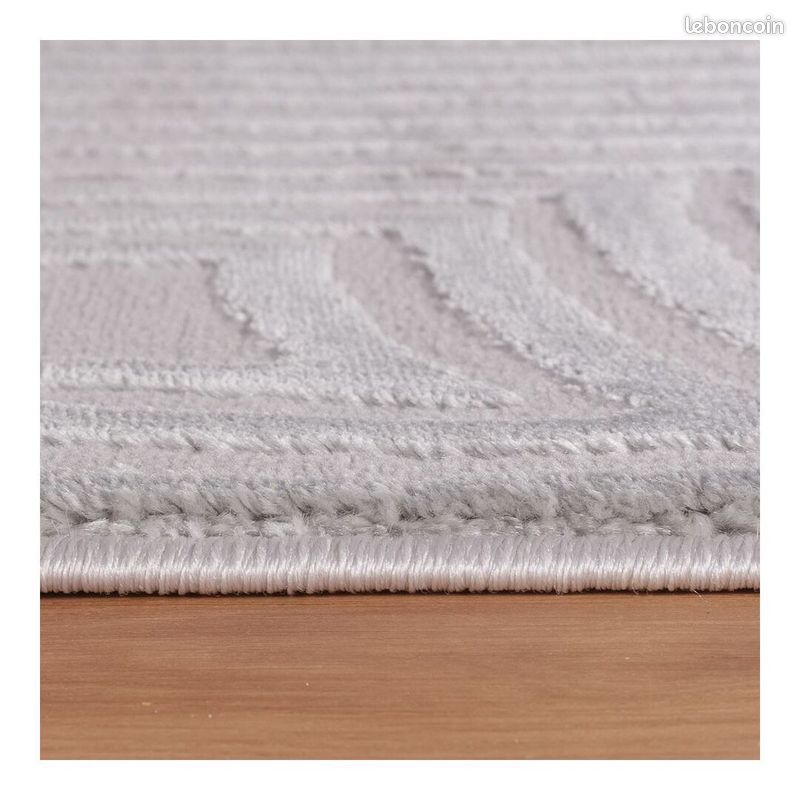 Tapis effet courbe 3D design intérieur Bincia Argenté 160x230 (image 4)