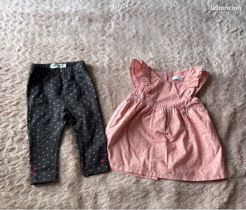 Lot robe rose legging – bébé fille mois Vêtements bébé