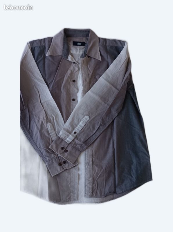 Chemise Homme ML New Man taille Marron/Beige à rayures Bon état