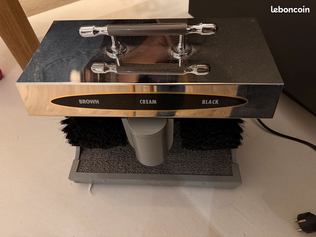 Cozyel Cireuse à Chaussures électrique, Lustreuse, Polisseuse Pro avec Distributeur de Cirage et 2 brosses, 60W Polisseuse Automatique à Induction pour Les Hôtels Familiaux et Commerciaux