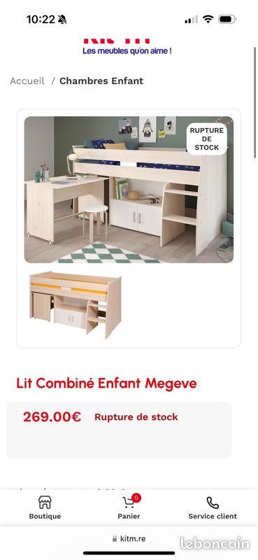 Vend lit combi enfant ado (image 1)