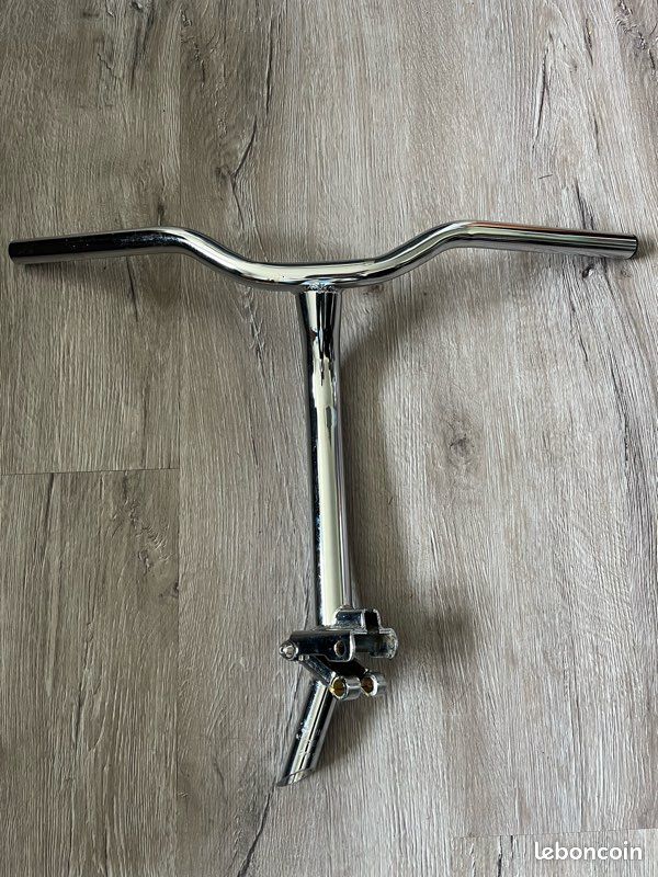 Guidon Cintré Vélo De Ville Chromé 50cm - Comme Neuf - Pièce Remplacement