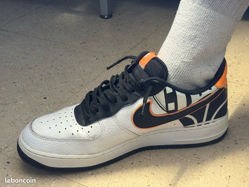 Chaussure Air Force Grise Et Orange Baskets Gris/Rouge Junior Nike