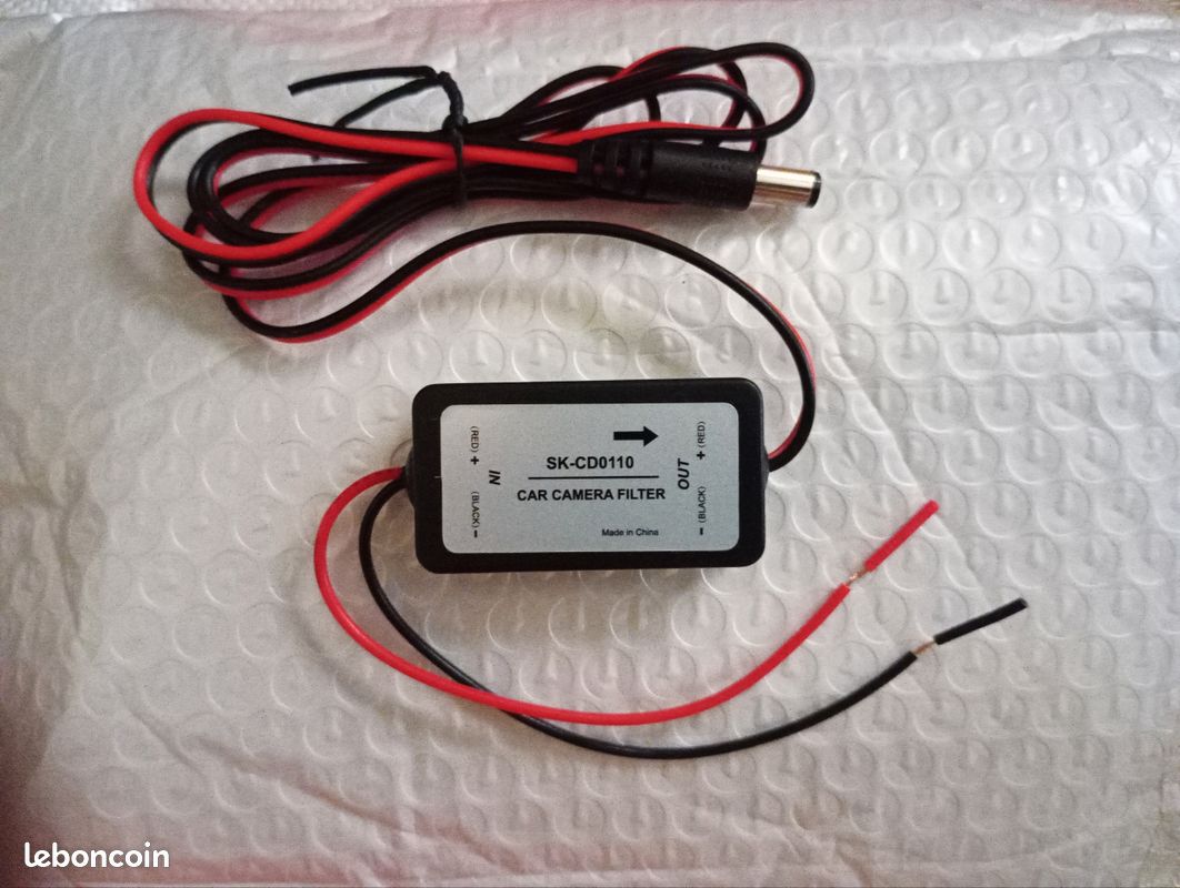 Lntyq Filtre de Caméra de Recul, Redresseur Tension 12V CC Caméra de Recul de Voiture Caméra de