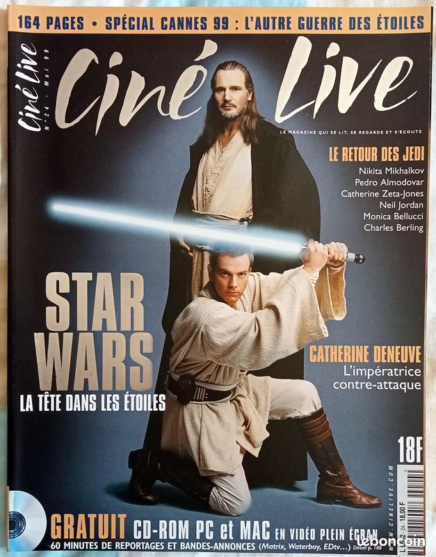 Magazine Ciné Live n°24 (1999) - Star Wars; Cannes 1999; Catherine Deneuve... +CD-ROM (image 1)