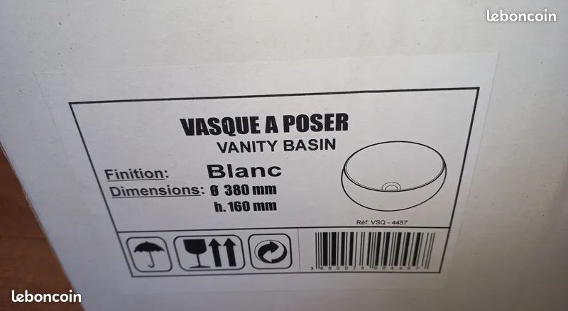 Vasque forme bol blanc 38 cm (image 4)