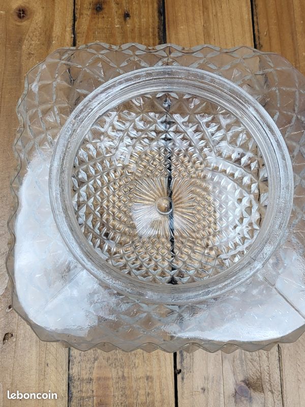 Plafonnier applique murale carré verre pointe de diamant deco retro vintage ancienne (image 12)