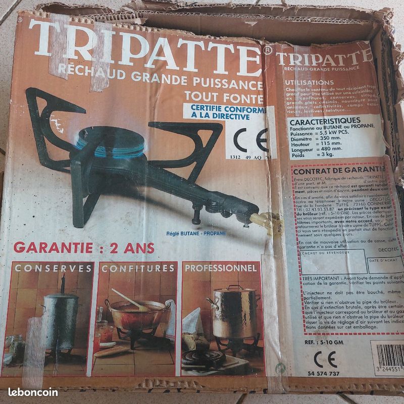 Réchaud gaz tripatte en fonte (image 1)