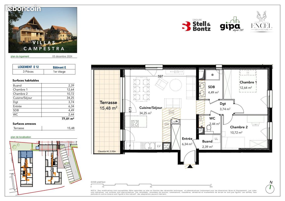 Appartement 3 pièces 77 m² · à Breuschwickersheim · 77 m² · 315 000 €