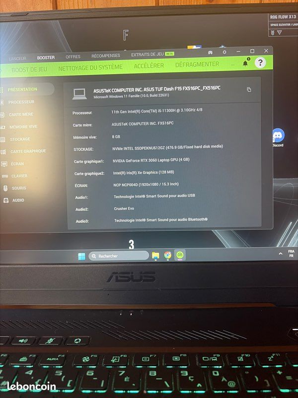 PC portable Asus TUF Dash F15 (image 2)