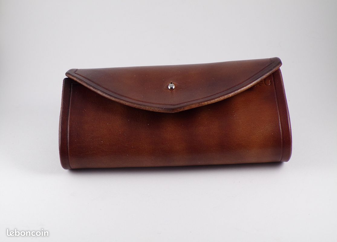 Étui Porte-clés Vintage Buxton En Cuir Marron - Occasion En Très Bon état