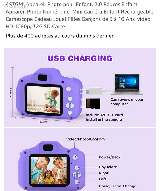 Appareil Photo Numérique Pour Enfants 48 MP Et Caméra Vidéo