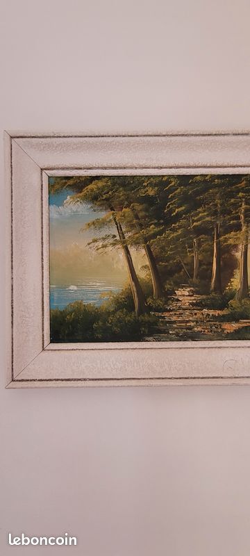 Tableau toile ancienne peinture à l'huile (image 3)