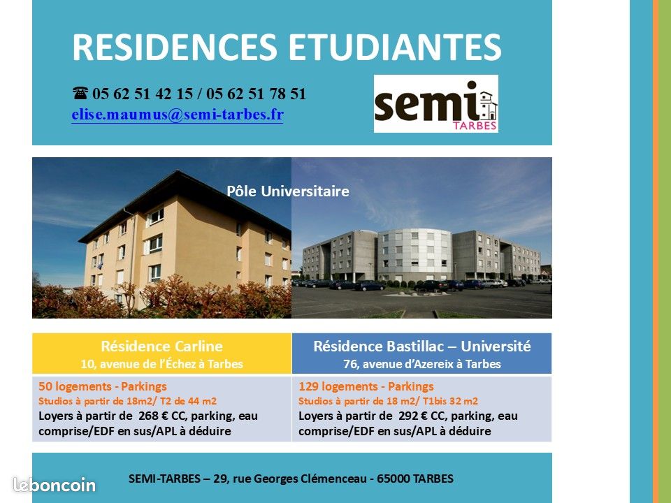 Appartement 1 pièce 18 m² · à Tarbes · 18 m² · 268 €