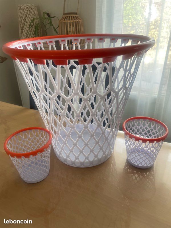 Ensemble corbeille et pots à crayons (image 1)