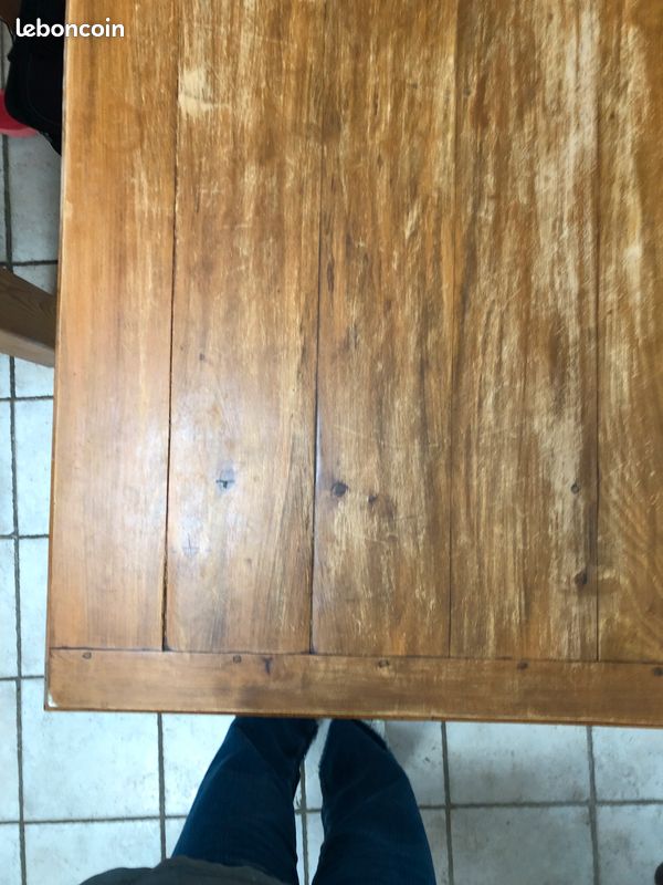 Table bois et fer forge (image 3)
