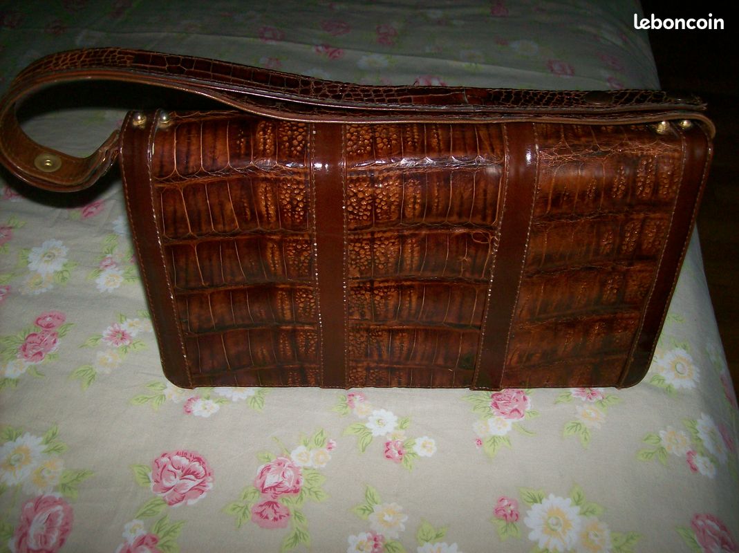 Sac bandoulière vintage en croco (image 1)