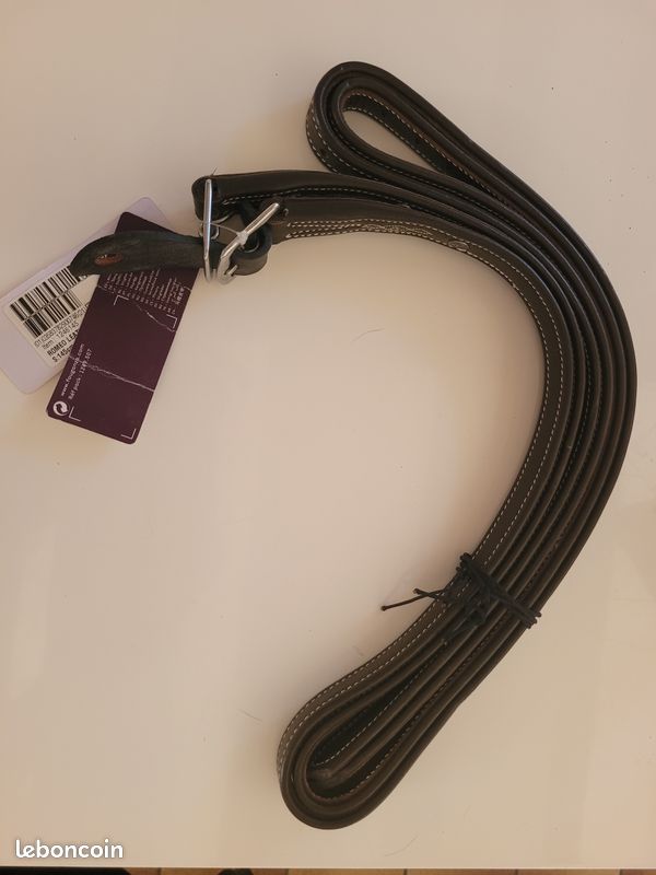 Étrivières En Cuir Windsor Economy 2,5 Cm X 122 Cm – Noir/marron, Boucles Inox, Trous Numérotés