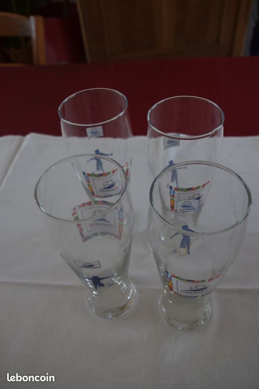 Lot De 2 Verres à Bière France 98 - Coupe Du Monde Football - Souvenirs Vintage
