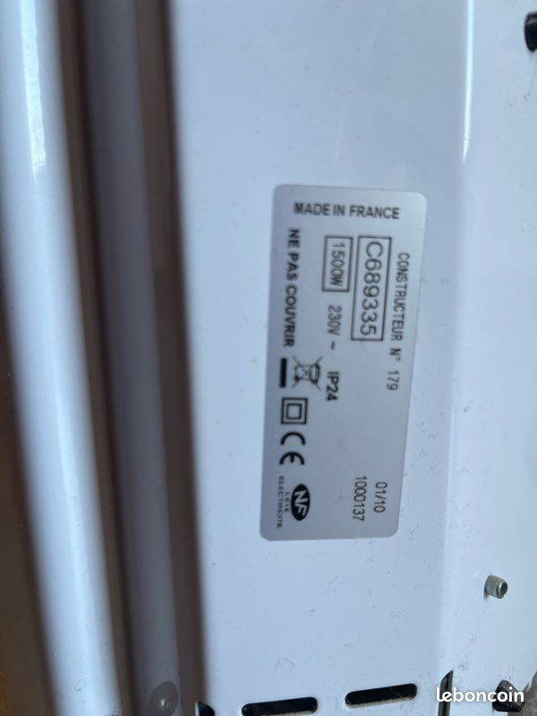 Radiateur à inertie 1500w (image 3)