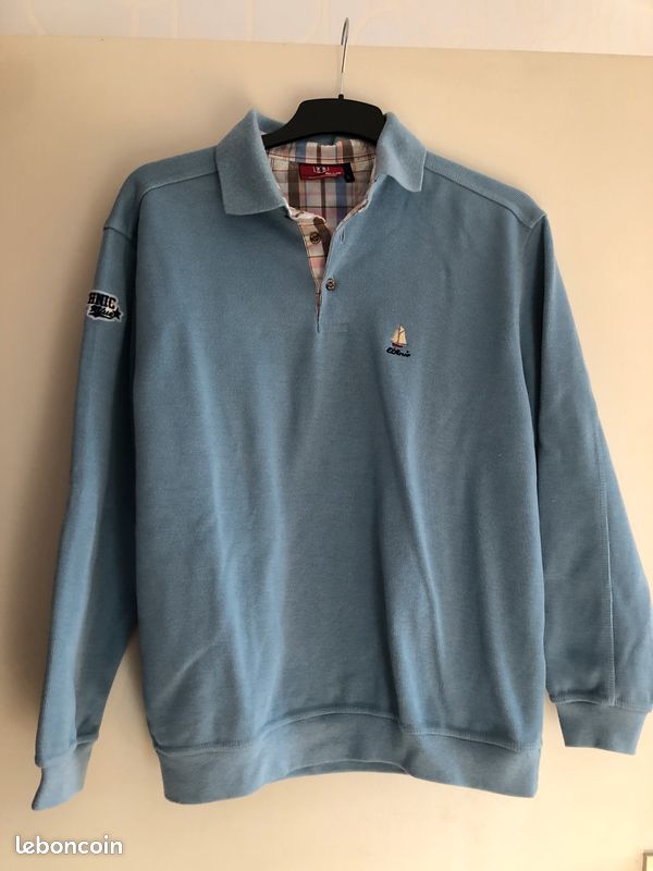 Polo hiver bleu ETHNIC - L (image 1)
