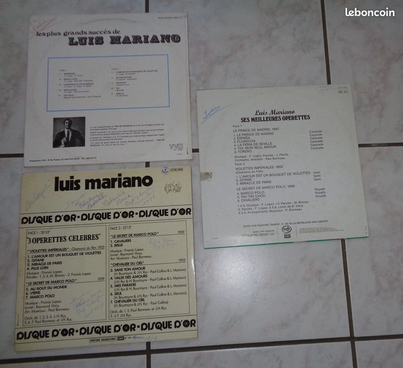 Lot de 3 disques LUIS MARIANO (image 2)