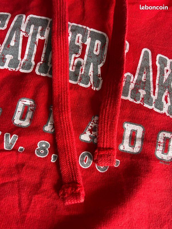 Hoodie vintage Red Feather Lakes Colorado rouge taille M (image 6)
